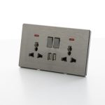 Twin Socket USB scneme(Grey)