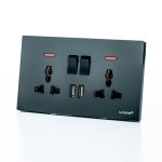 Twin Socket USB Scneme (Black)